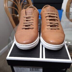 Men's Robert Wayne Cognac Leather Lace up Shoes Size: 8.5